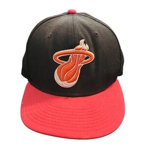 New‎ Era 9FIFTY Miami Heat Snapback Hat NBA Hardwood Classics Black Red Cap
